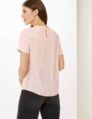 Round Neck Short Sleeve Shell Top
