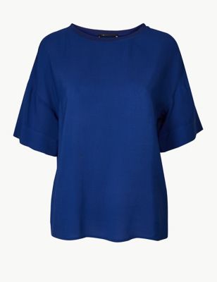 Round Neck Short Sleeve Shell Top | M&S Collection | M&S