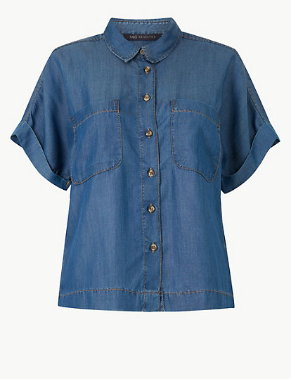 Button Detailed Patch Pocket Shirt