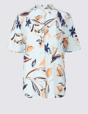 floral half shirt