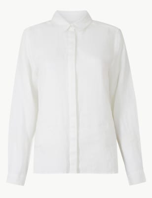 m&s pure linen shirt