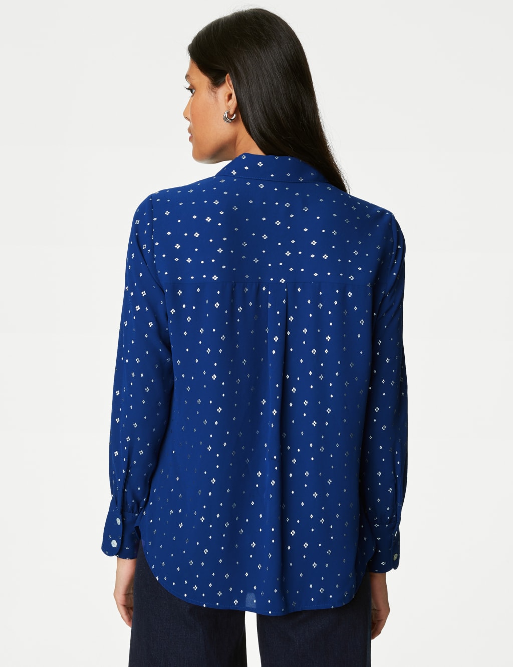Foil Print Collared Button Through Shirt image 5