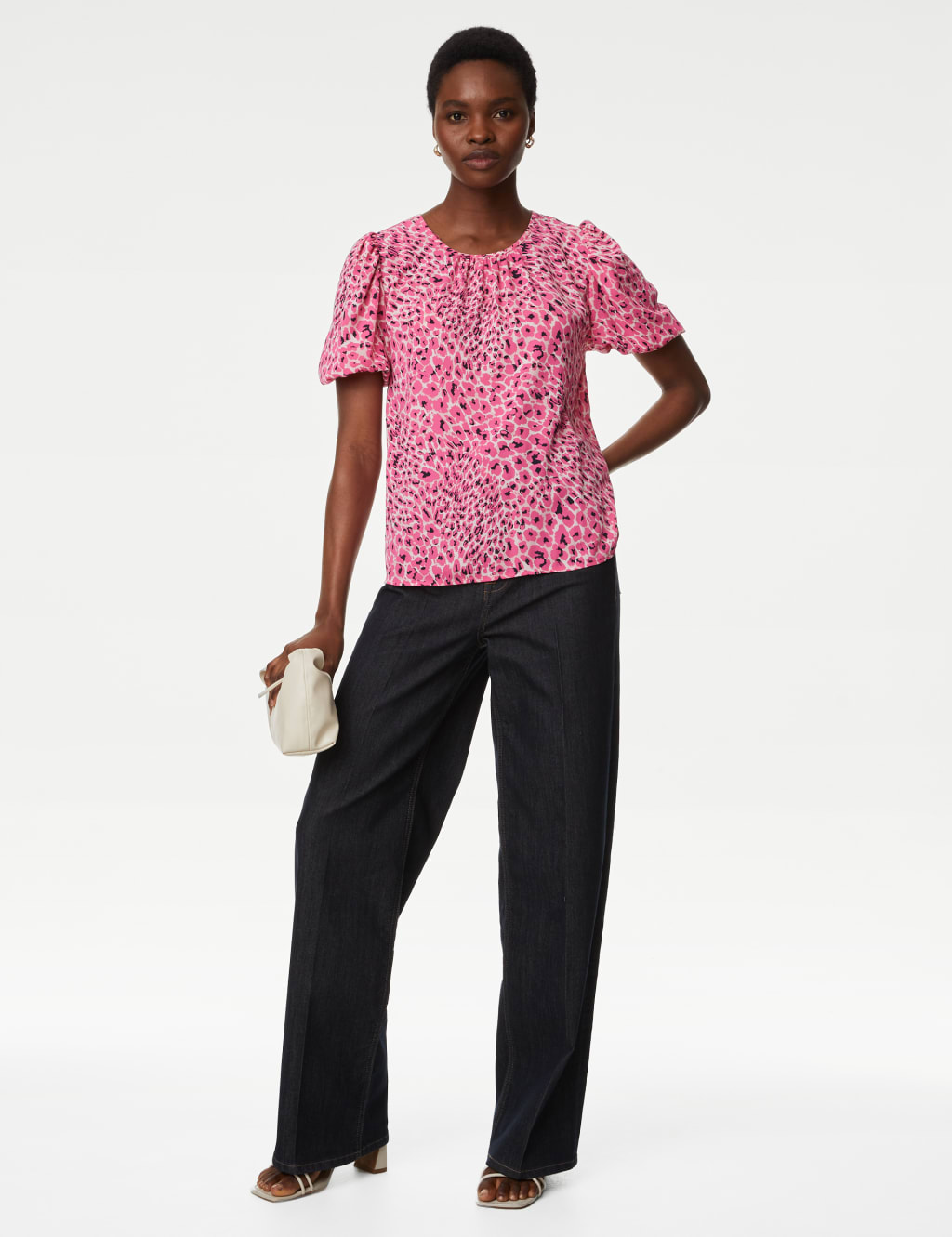 Printed Pleated Top image 3
