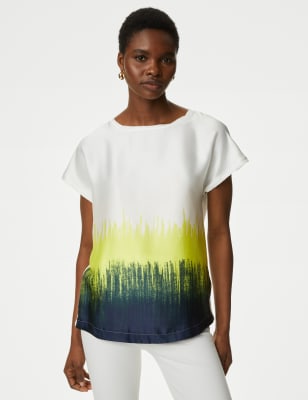 

Womens M&S Collection Gemustertes Oberteil - Lime Mix, Lime Mix