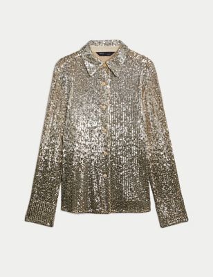 Sequin Collared Shirt