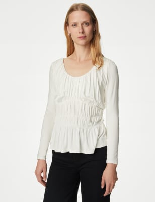 

M&S Collection Top de punto a la cinturaWomens - Ivory, Ivory