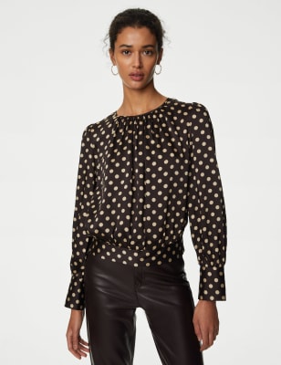 Satin Polka Dot Blouse