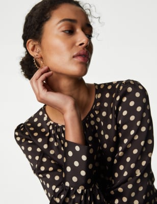 Satin Polka Dot Blouse