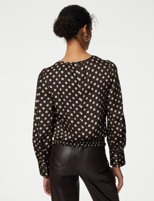 Satin Polka Dot Blouse