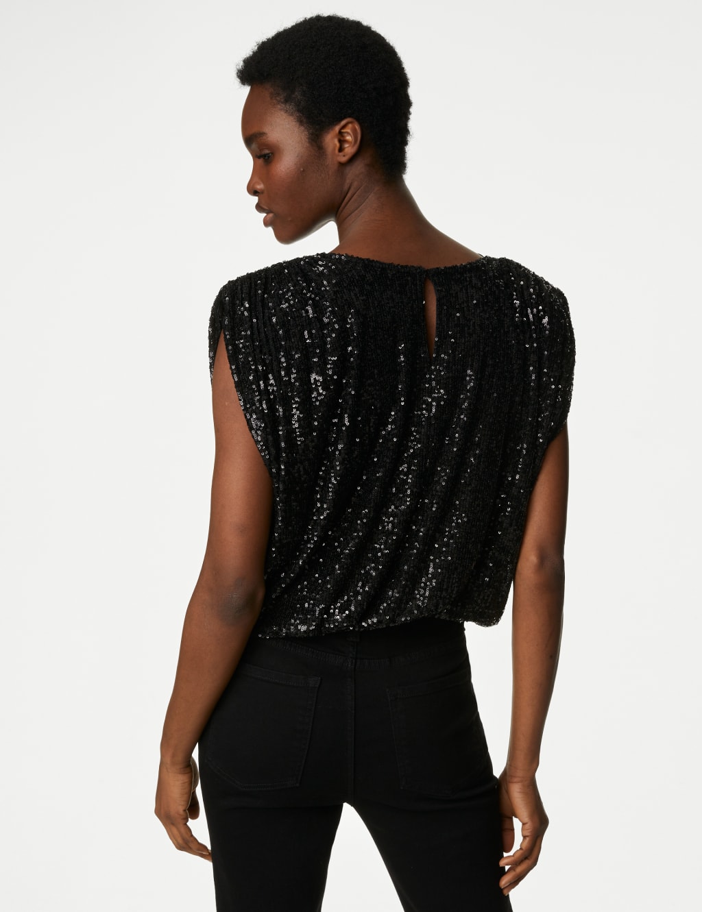 Sequin Drawstring Blouse image 5