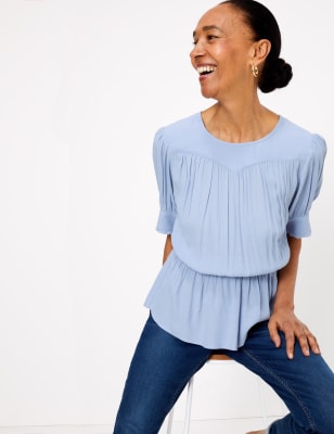 Getailleerde blouse met korte mouwen