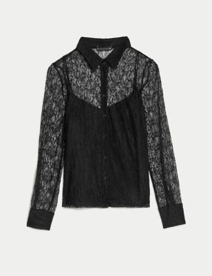 Lace Collared Shirt