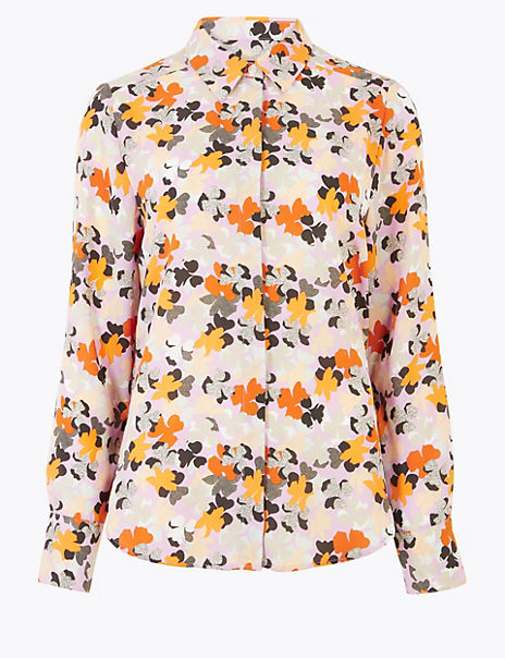 Petite Floral Long Sleeve Blouse | M&S Collection | M&S