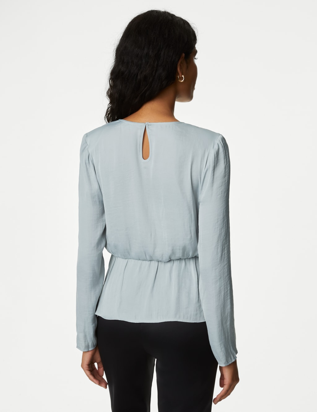 V-Neck Padded Shoulder Blouse image 4