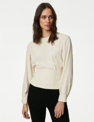 

Womens M&S Collection Blouson Sleeve Top - Ecru, Ecru