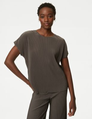 

Womens M&S Collection Jersey Ribbed Top - Dark Khaki, Dark Khaki
