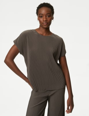 

Womens M&S Collection Jersey Ribbed Top - Dark Khaki, Dark Khaki