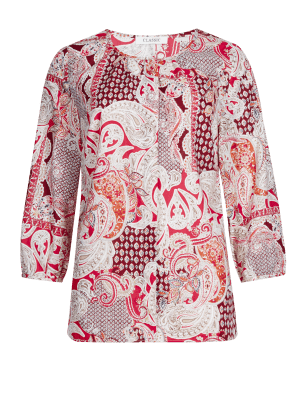 Pure Cotton Patchwork Paisley Print Blouse | Classic | M&S