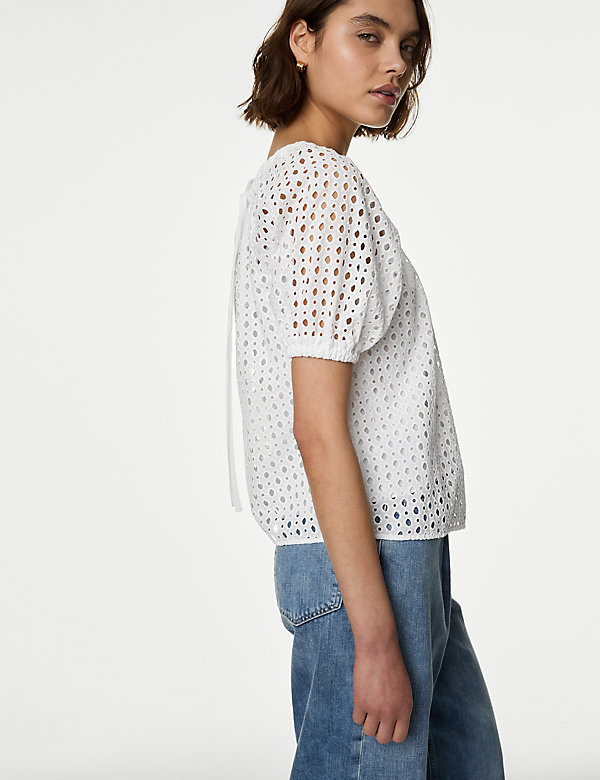 Pure Cotton Broderie Blouse - NL