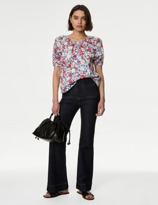 Pure Cotton Floral Broderie Blouse - CA