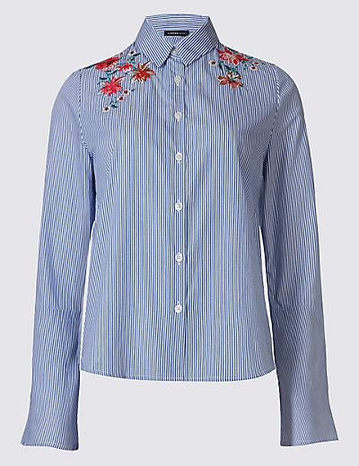 Pure Cotton Embroidered Shirt | M&S