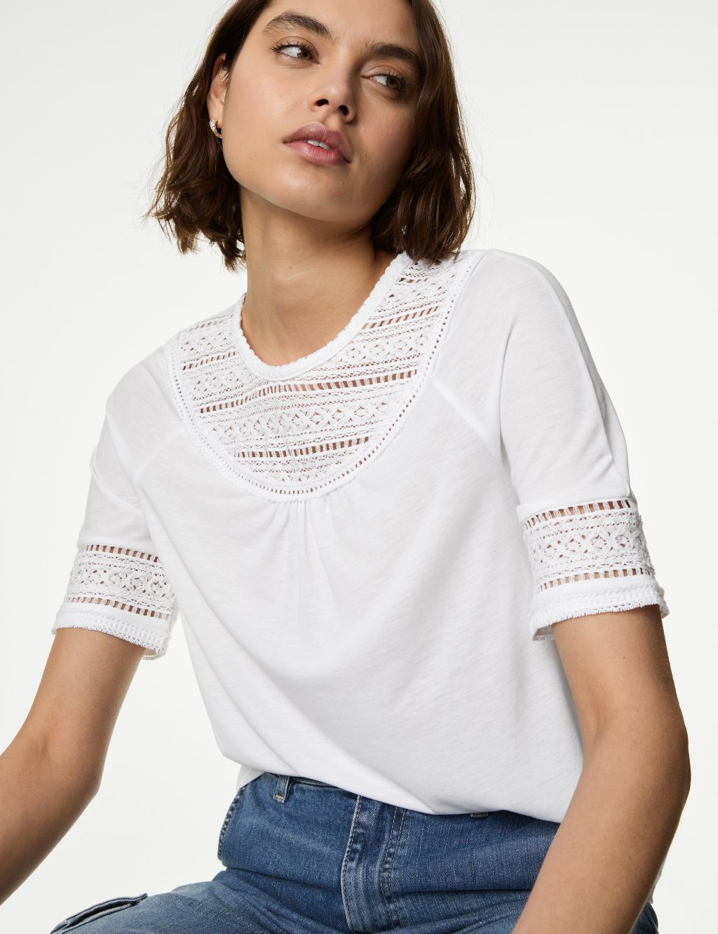 Jersey Lace Insert Top