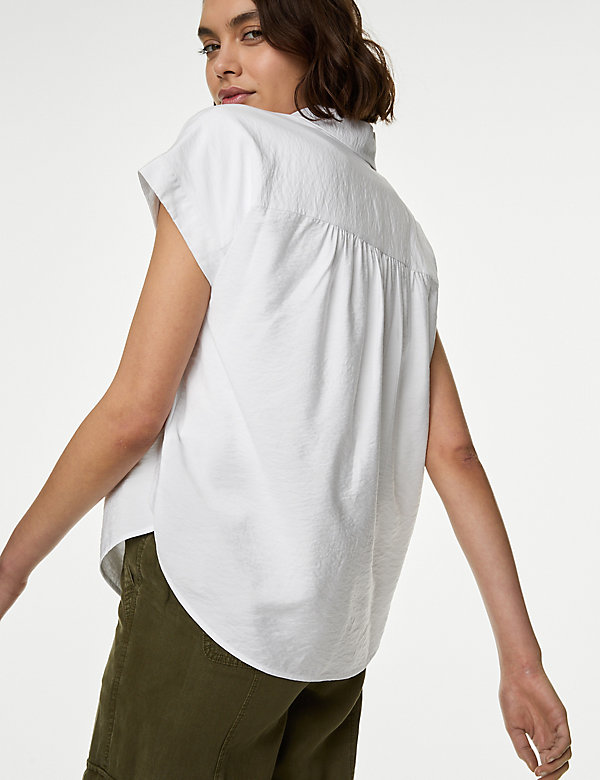 Collared Cap Sleeve Shirt - RS
