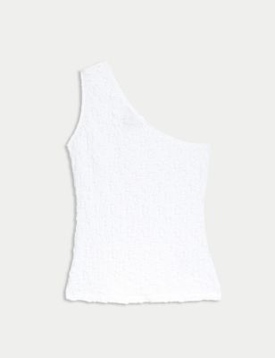 Jersey Textured One Shoulder Vest