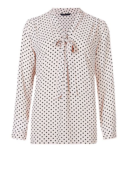 Front Tie Spotted Blouse | M&S Collection | M&S