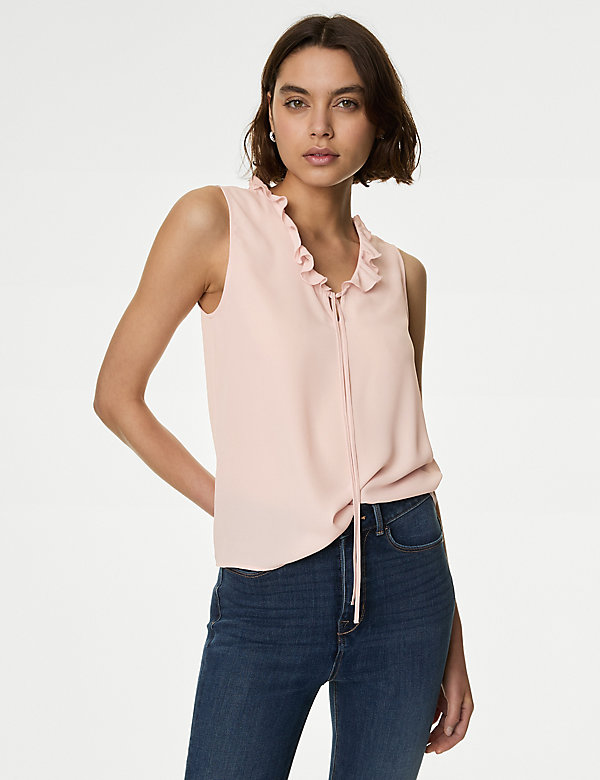 Frill Neck Blouse - US