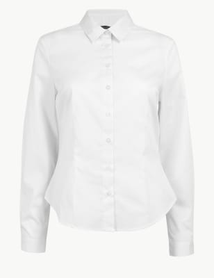 Chemise ajust&eacute;e en coton, con&ccedil;ue pour les poitrines g&eacute;n&eacute;reuses