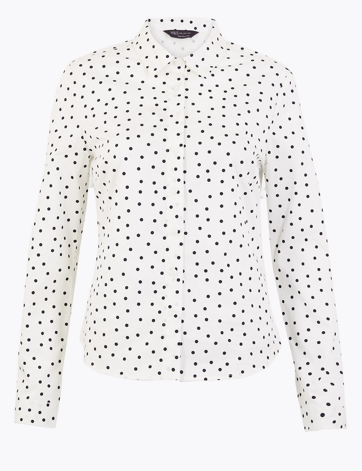 Cotton Polka Dot Fitted Shirt