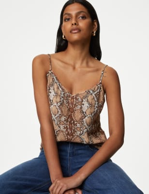 

Womens M&S Collection Animal Print Cami Top - Spice Mix, Spice Mix