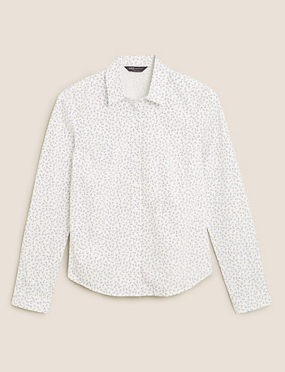 Cotton Ditsy Floral Long Sleeve Shirt