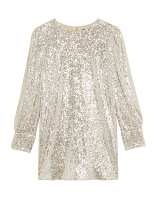 

Womens M&S Collection Sequin Long Sleeve Top - Gold, Gold