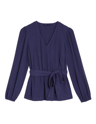 

Womens M&S Collection V-Neck Long Sleeve Wrap Top - Ink, Ink