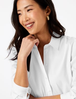 Katoenen overhemd met lange pofmouwen