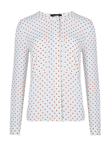 Long Sleeve Spotted Blouse | Autograph | M&S