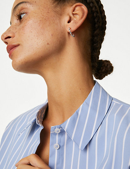 Cotton Rich Striped Fitted Shirt