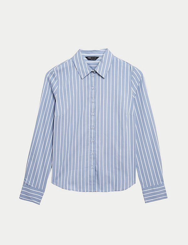 Cotton Rich Striped Collared Shirt - GR
