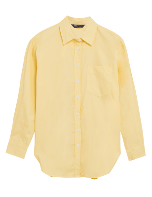 

Womens M&S Collection Extragroßes Hemd aus reiner Baumwolle im Girlfriend-Stil - Pale Gold, Pale Gold