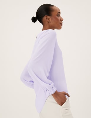 

Womens M&S Collection Textured Long Sleeve Top - Pale Lilac, Pale Lilac