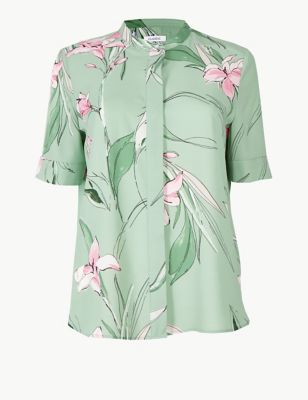 Floral Print Button Detailed Shirt | M&S Collection | M&S
