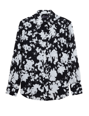 

Womens M&S Collection Floral Collared Long Sleeve Shirt - Black Mix, Black Mix