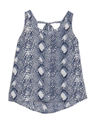 

Womens M&S Collection Snake Print Scoop Neck Sleeveless Cami Top - Navy Mix, Navy Mix