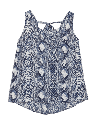 

Womens M&S Collection Snake Print Scoop Neck Sleeveless Cami Top - Navy Mix, Navy Mix