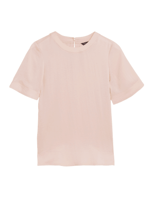 

Womens M&S Collection Round Neck Angel Sleeve Top - Light Pink, Light Pink