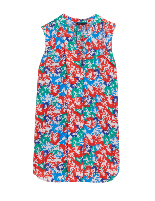 

Womens M&S Collection Floral V-Neck Sleeveless Popover Blouse - Multi, Multi