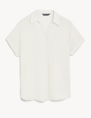 Satin Popover Blouse