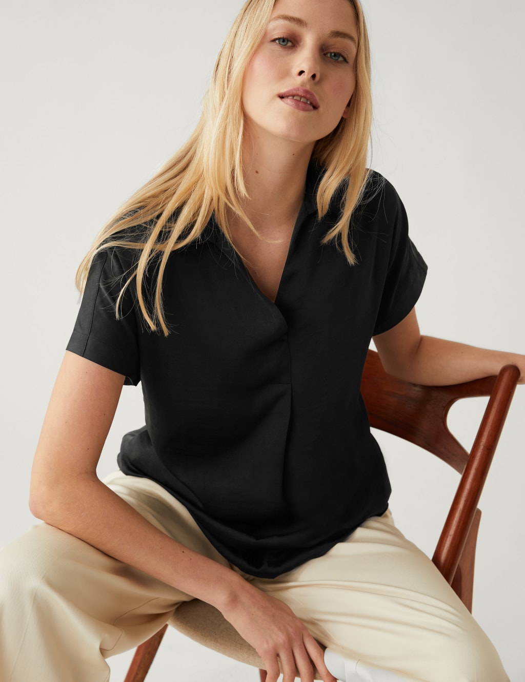 Satin Popover Blouse image 1